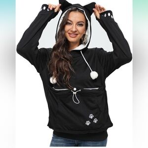 Black and white pet hoodie